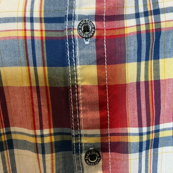 Bare Denim Multi Plaid Button-Up Shirt 100% Cotton Size Large - Picture 8 of 16